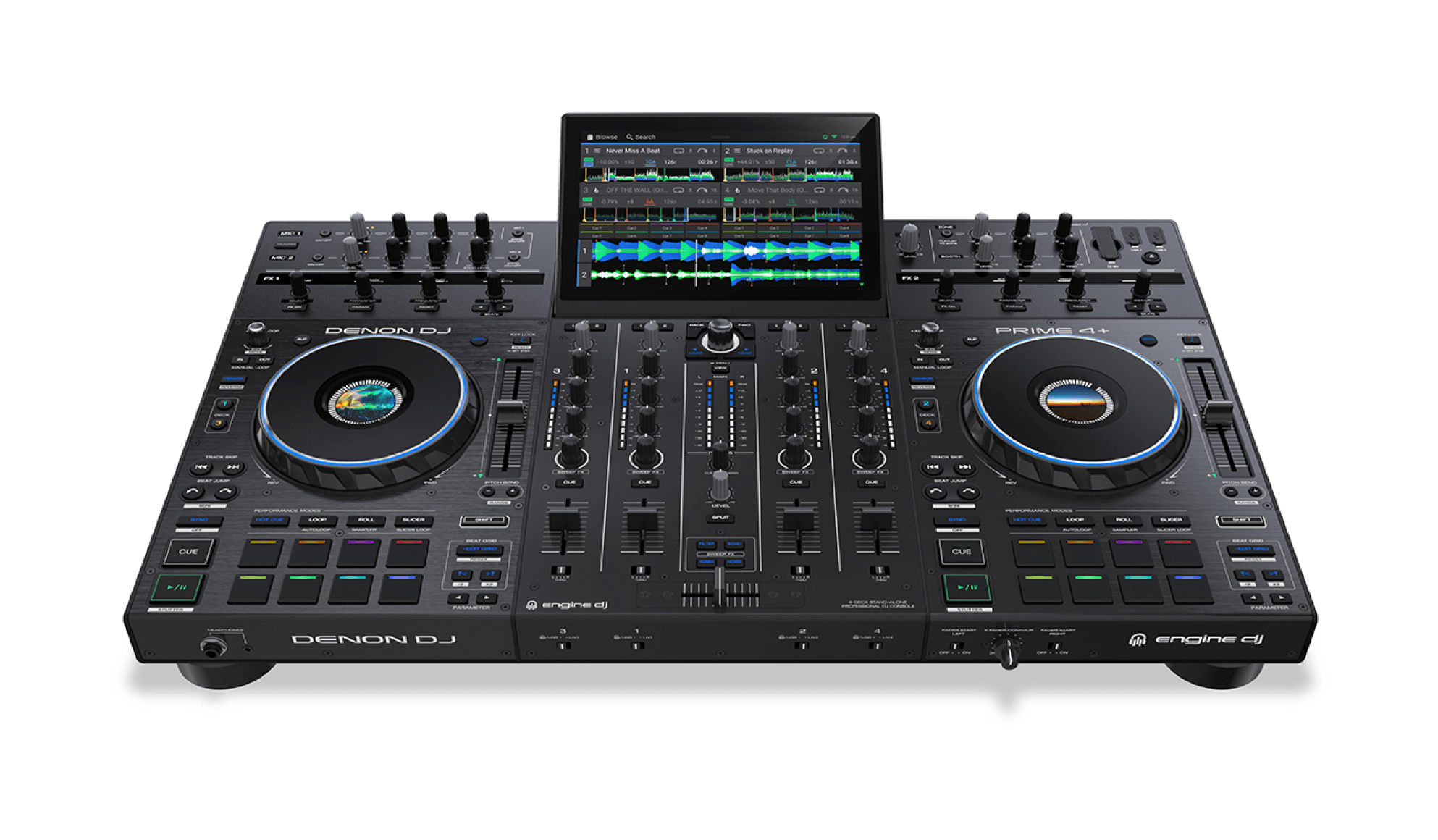 Denon DJ PRIME GO – Portable DJ Controller and Mixer Bundle with  SoundSwitch DMX Lighting Controller