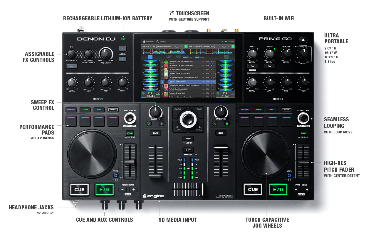 PRIME GO | Standalone DJ System | Smart Console | Denon DJ